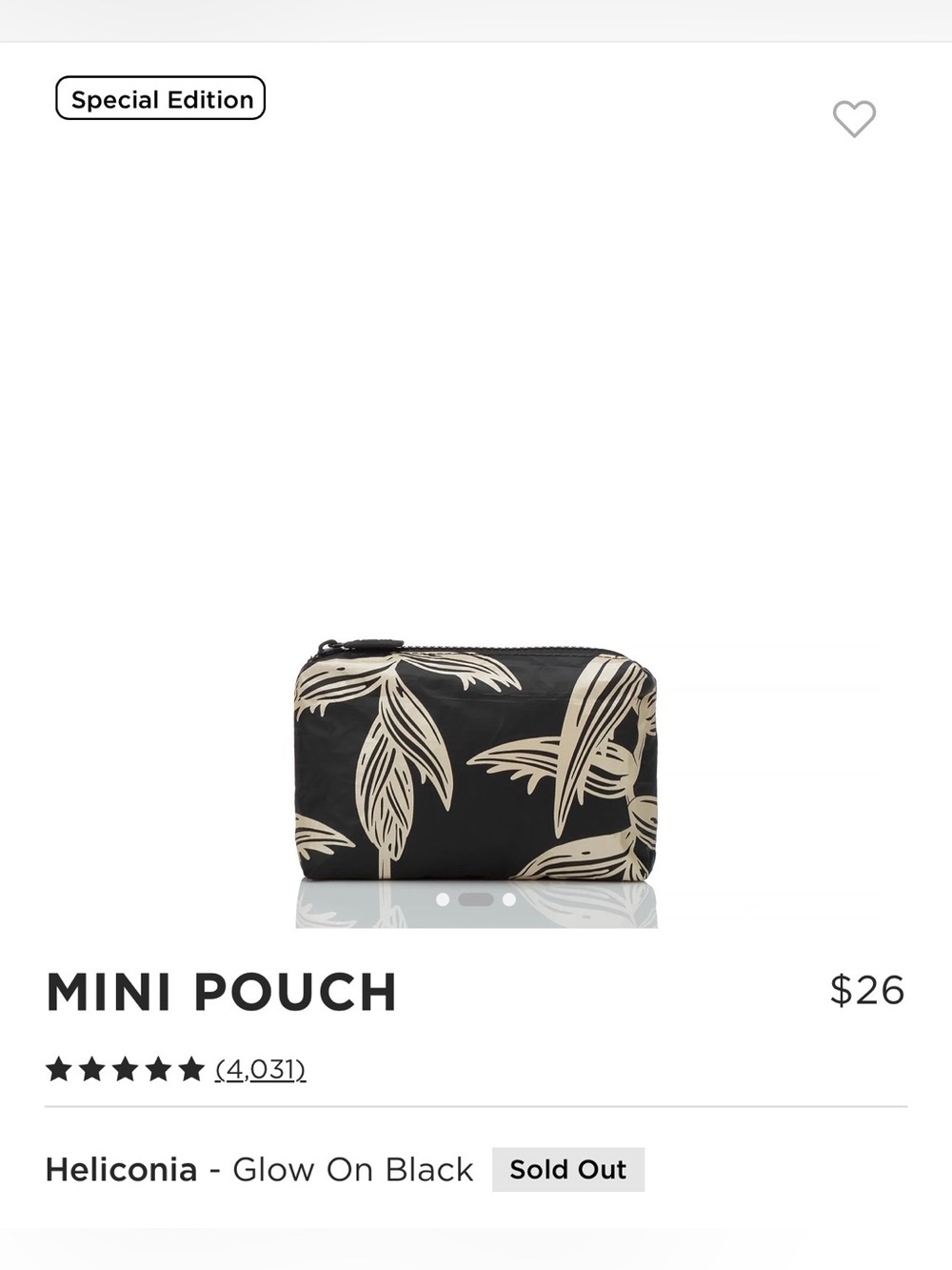 Aloha Collection Mini Pouch Heliconia Glow on Black - Picture 2 of 6